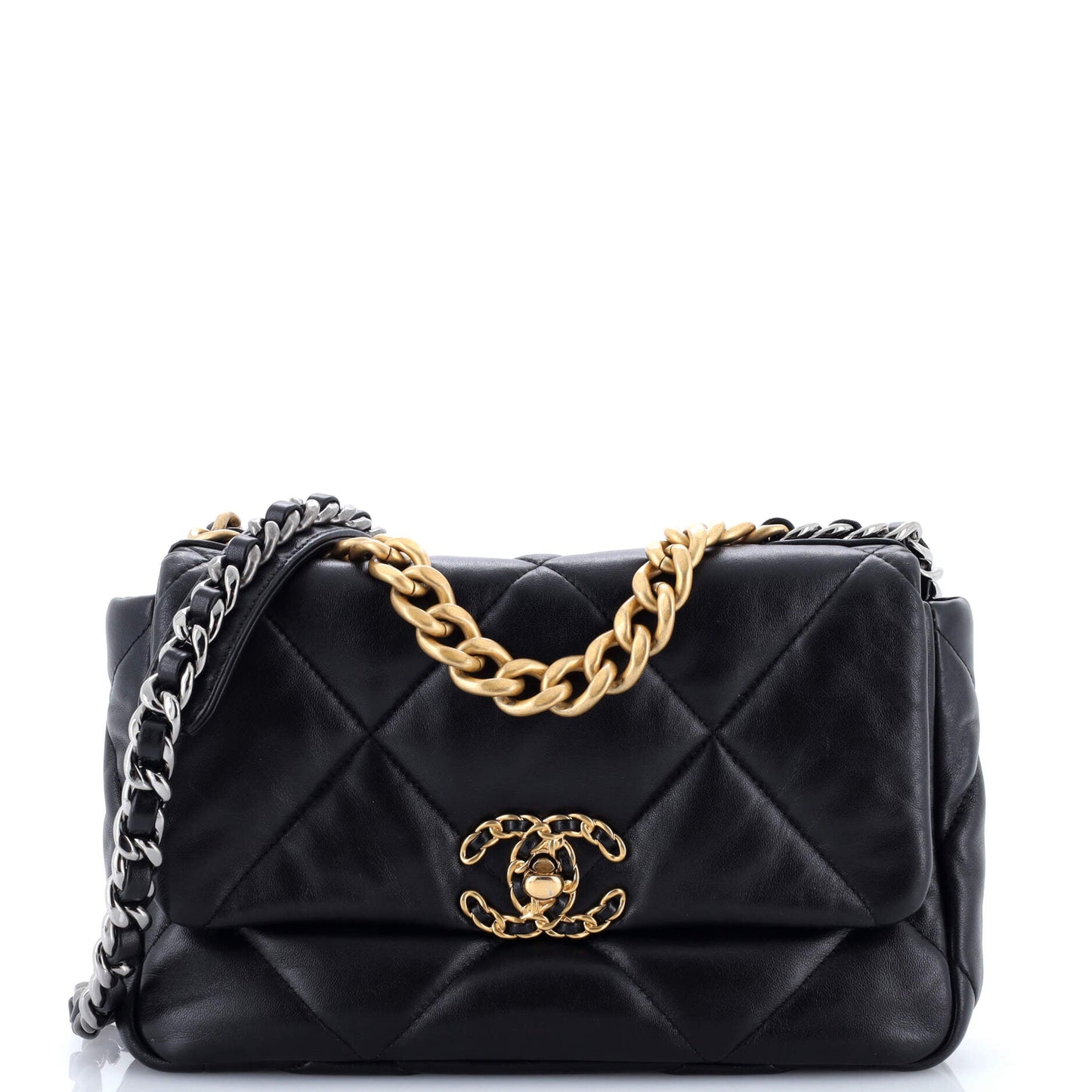19 Flap Bag Quilted Leather Medium