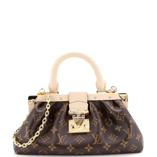 Monogram Top Handle Frame Clutch Monogram Canvas