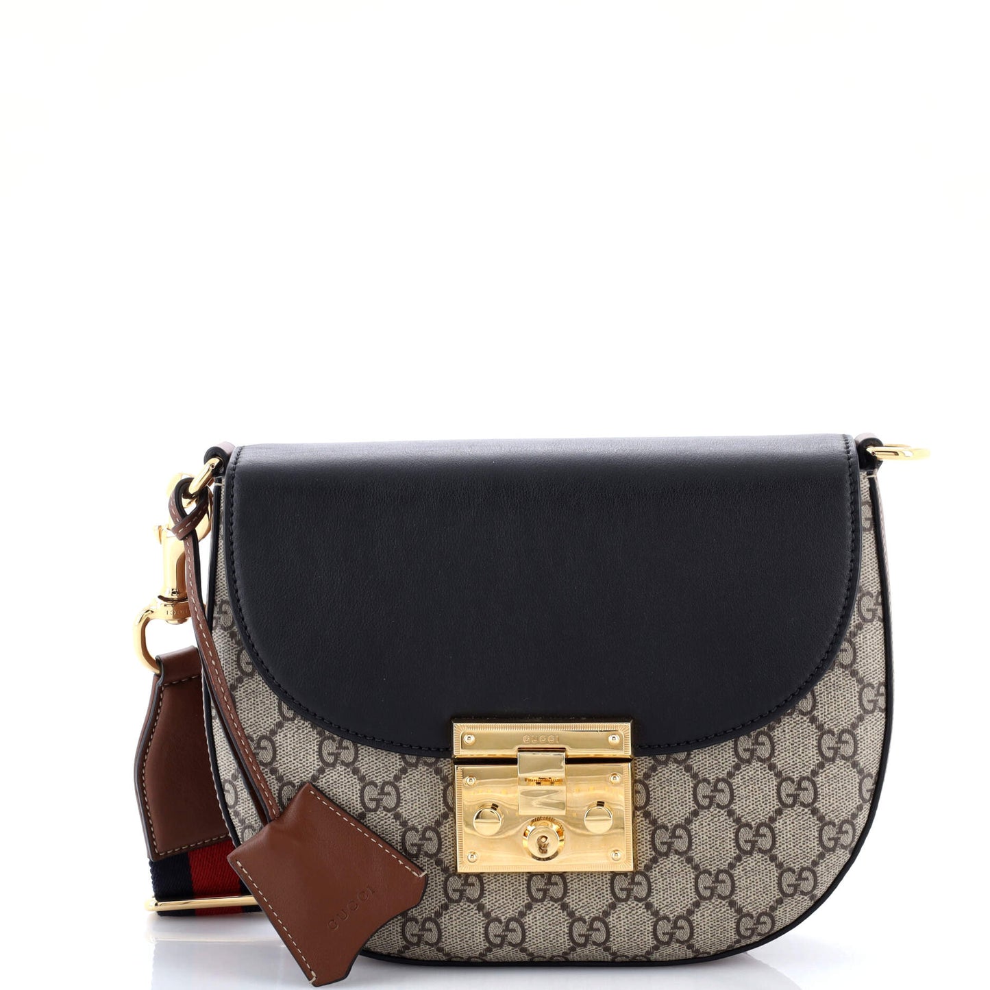 Padlock Saddle Shoulder Bag GG Coated Canvas and Leather Medium