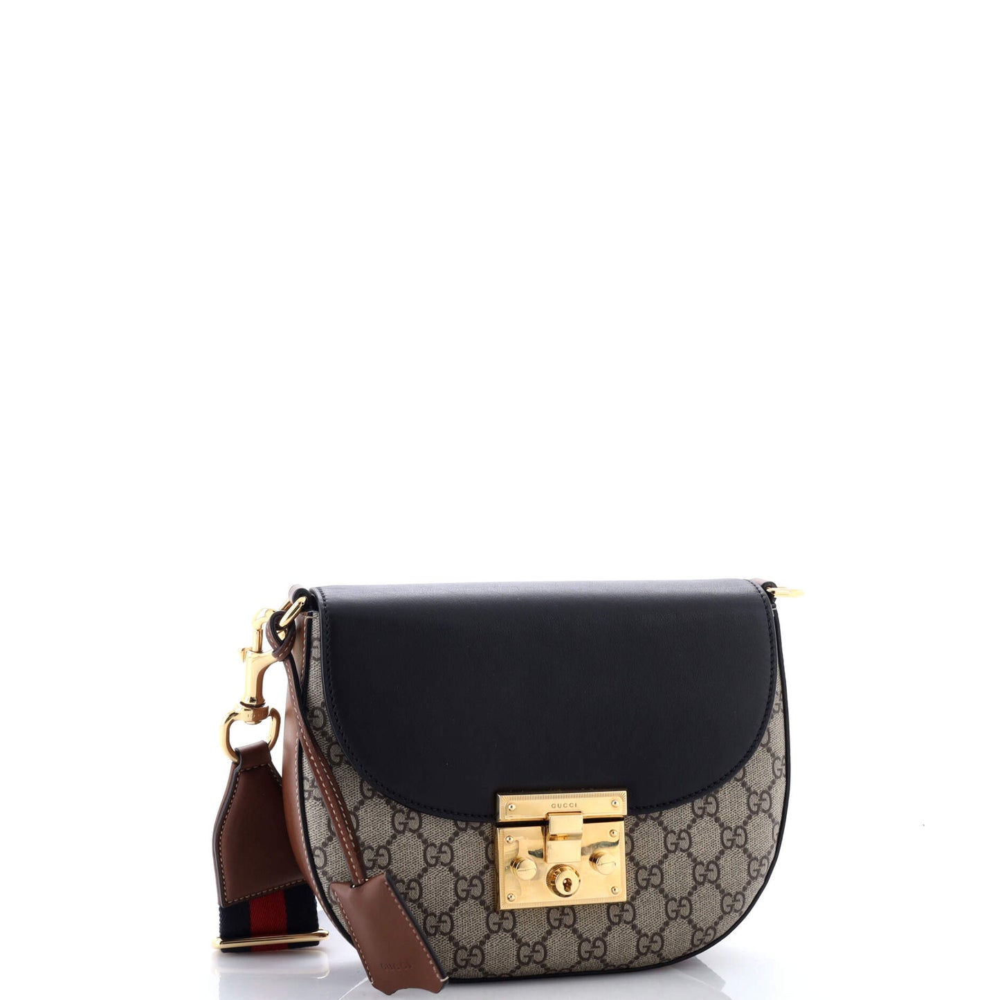 Padlock Saddle Shoulder Bag GG Coated Canvas and Leather Medium