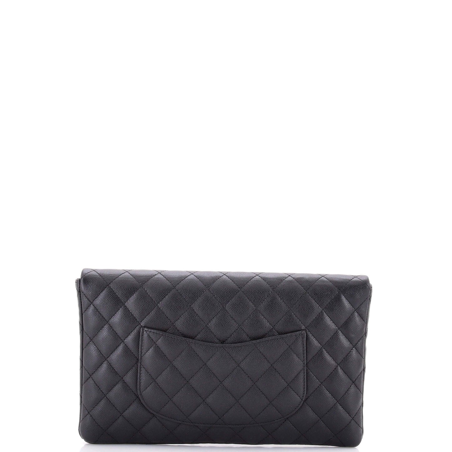 Classic Flap Clutch Quilted Caviar