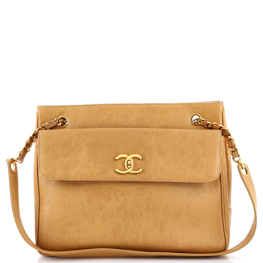 Vintage Front Pocket Tote Caviar Medium