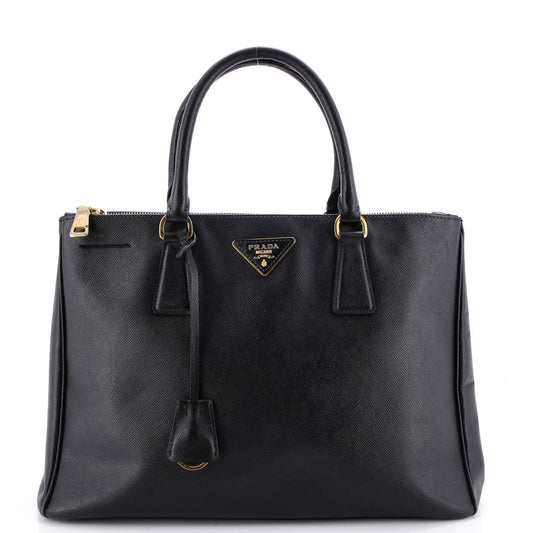 Double Zip Lux Tote Saffiano Leather Medium