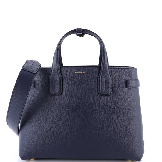 Banner NM Tote Leather with House Check Canvas Medium