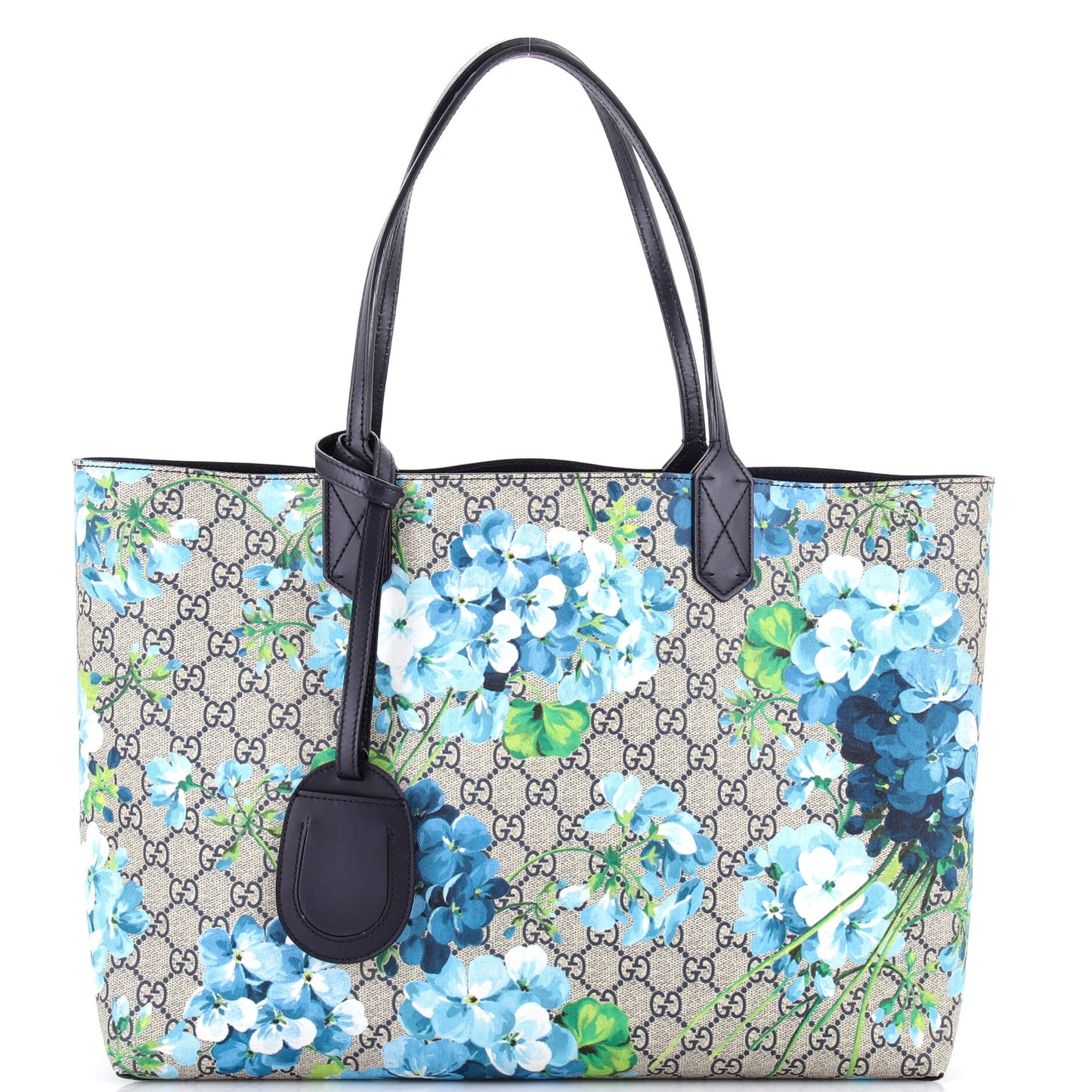 Reversible Tote Blooms GG Print Leather Medium