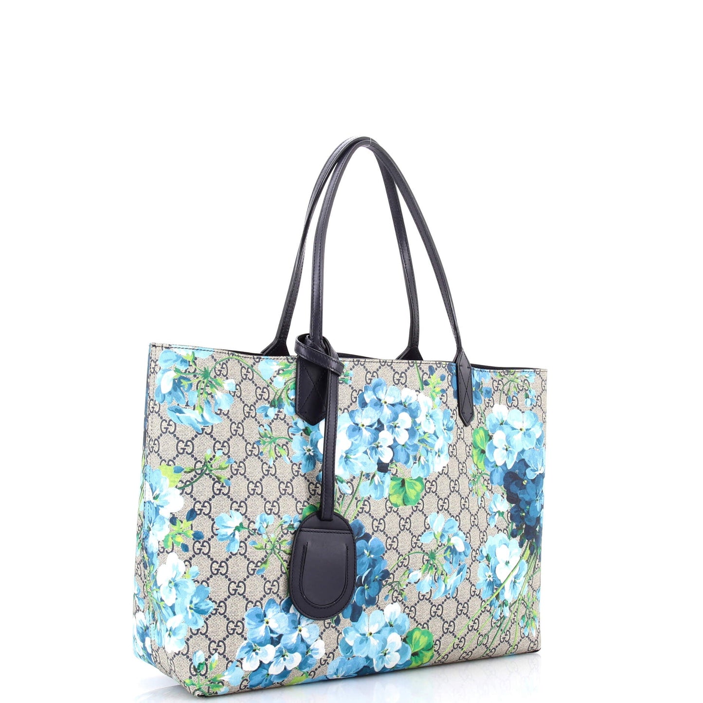 Reversible Tote Blooms GG Print Leather Medium