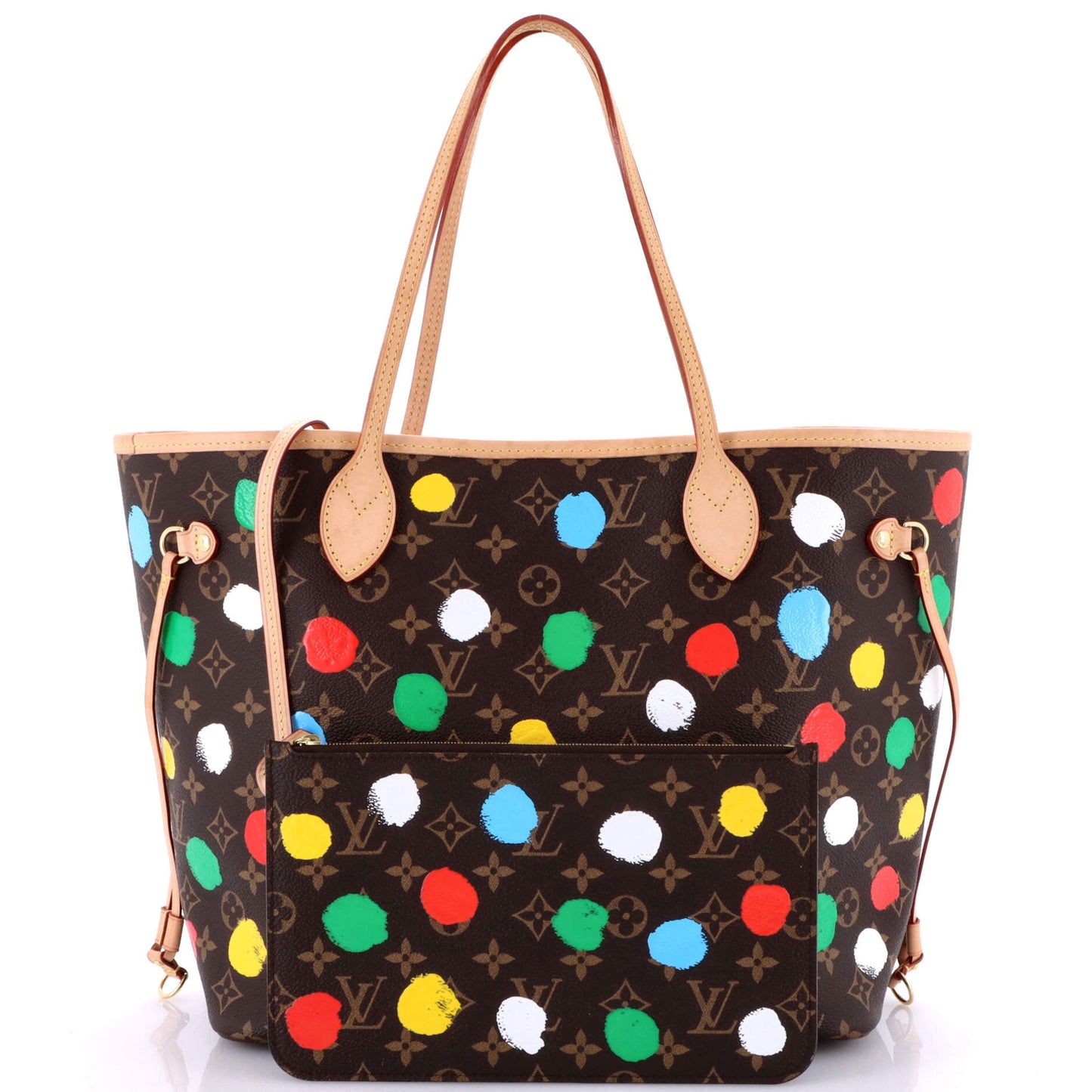 Neverfull NM Tote Yayoi Kusama Painted Dots Monogram Canvas MM