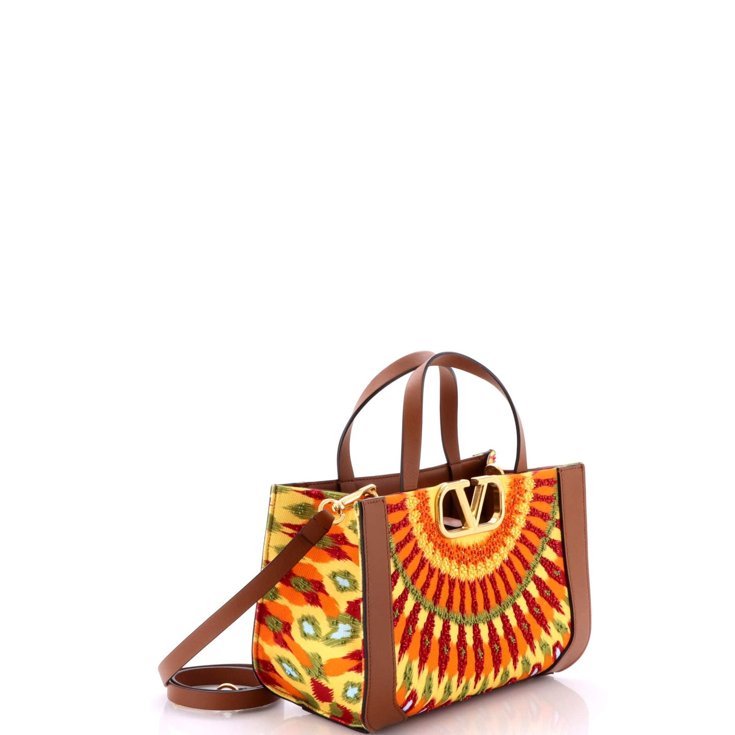 VLogo Shopper Tote Bead Embellished Leather Medium