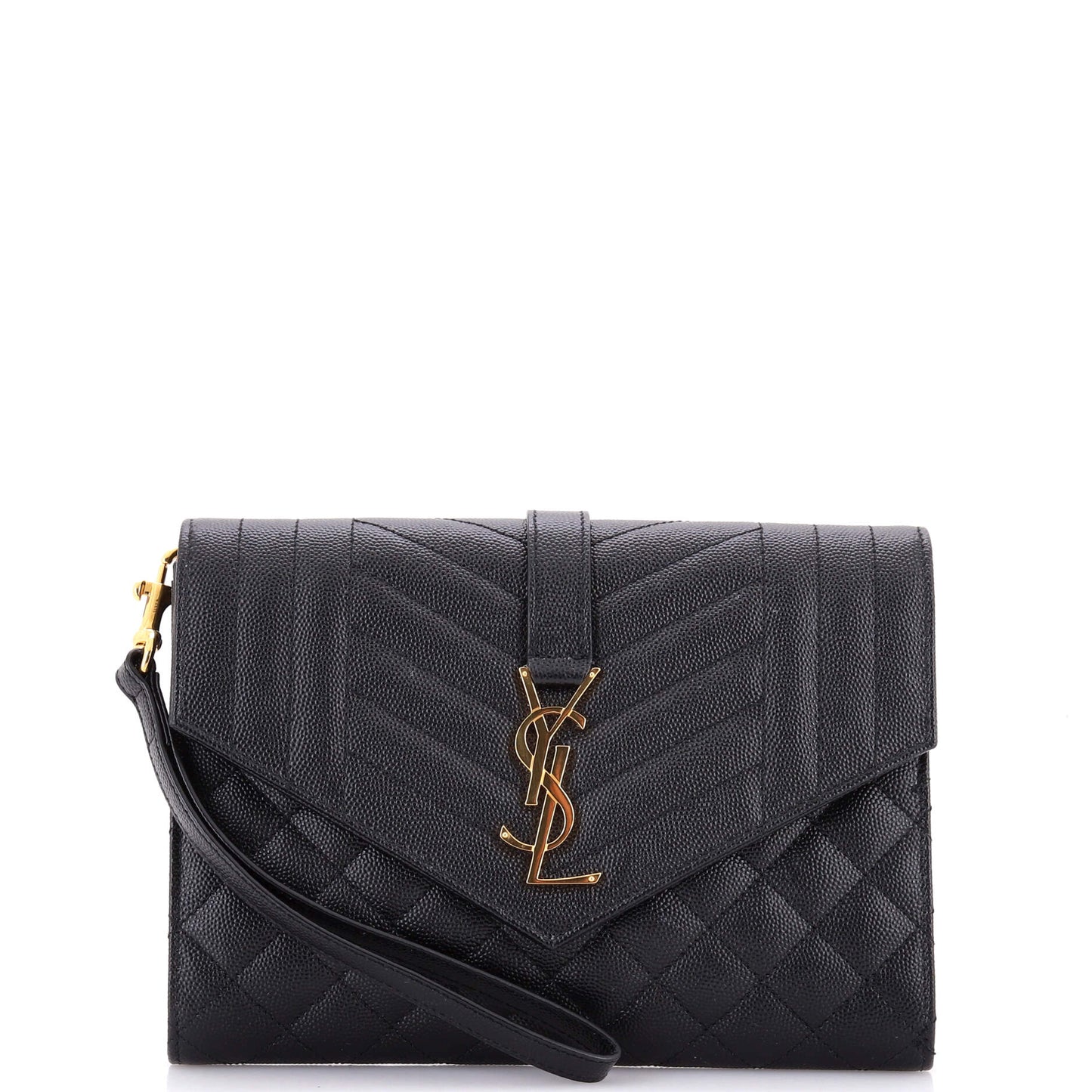 Classic Monogram Envelope Wristlet Clutch Mixed Matelasse Leather