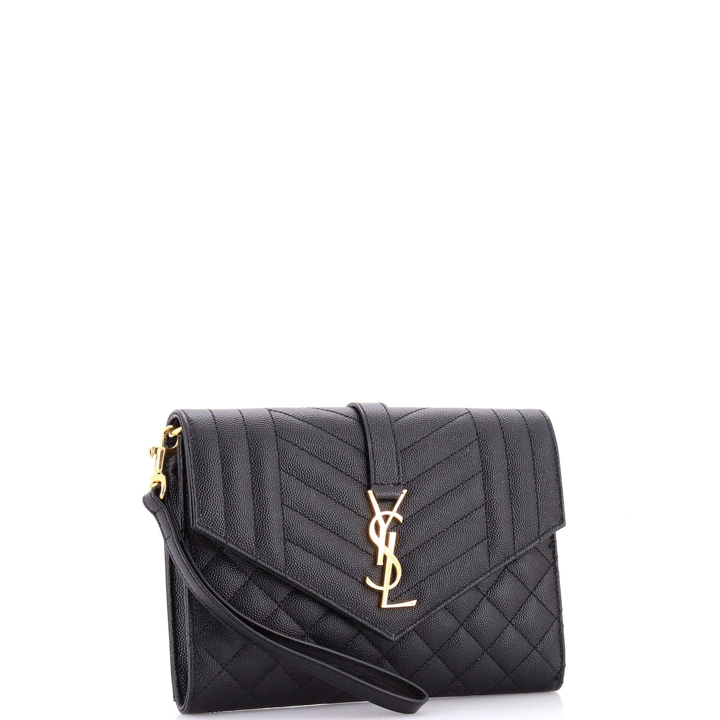 Classic Monogram Envelope Wristlet Clutch Mixed Matelasse Leather