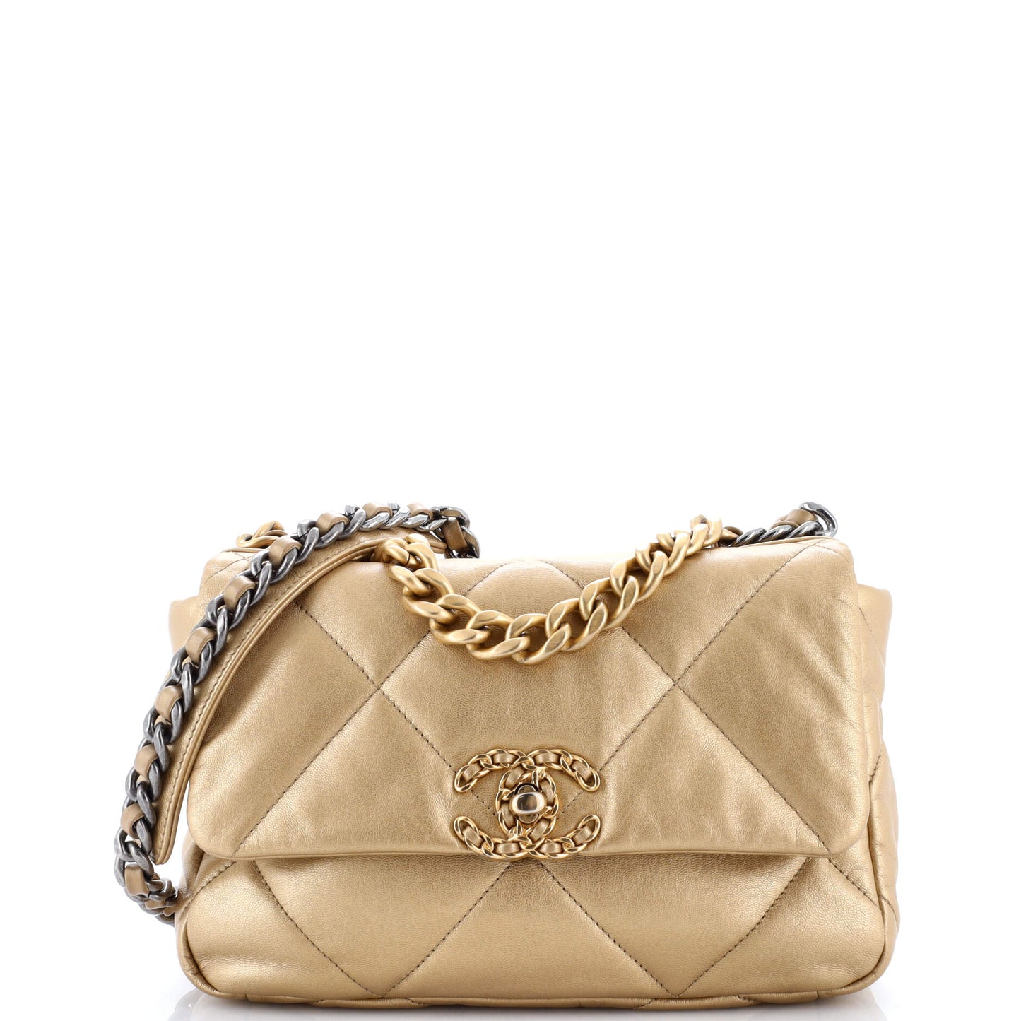 19 Flap Bag Quilted Leather Medium