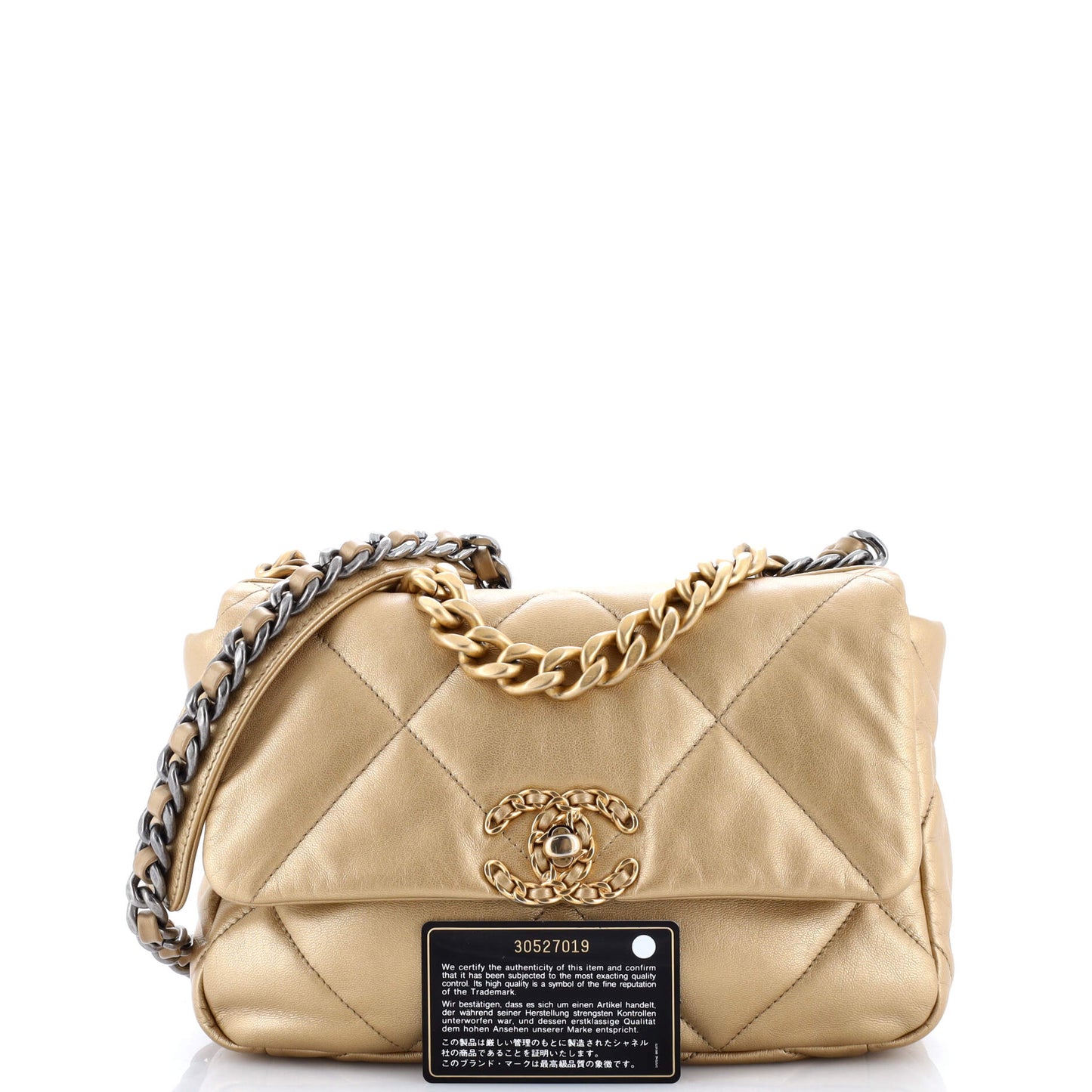 19 Flap Bag Quilted Leather Medium