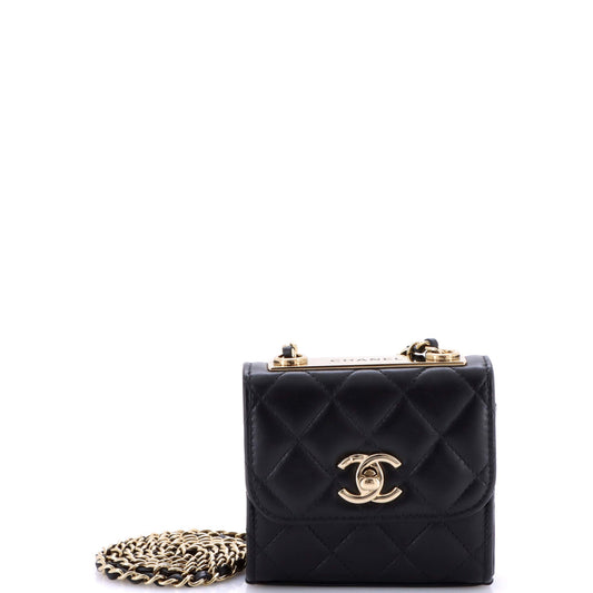Trendy CC Clutch with Chain Quilted Lambskin Small