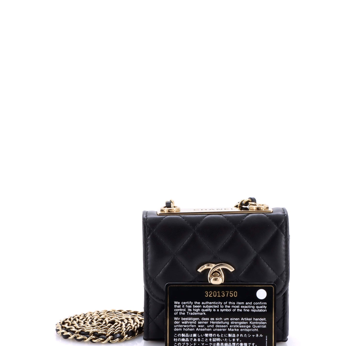 Trendy CC Clutch with Chain Quilted Lambskin Small