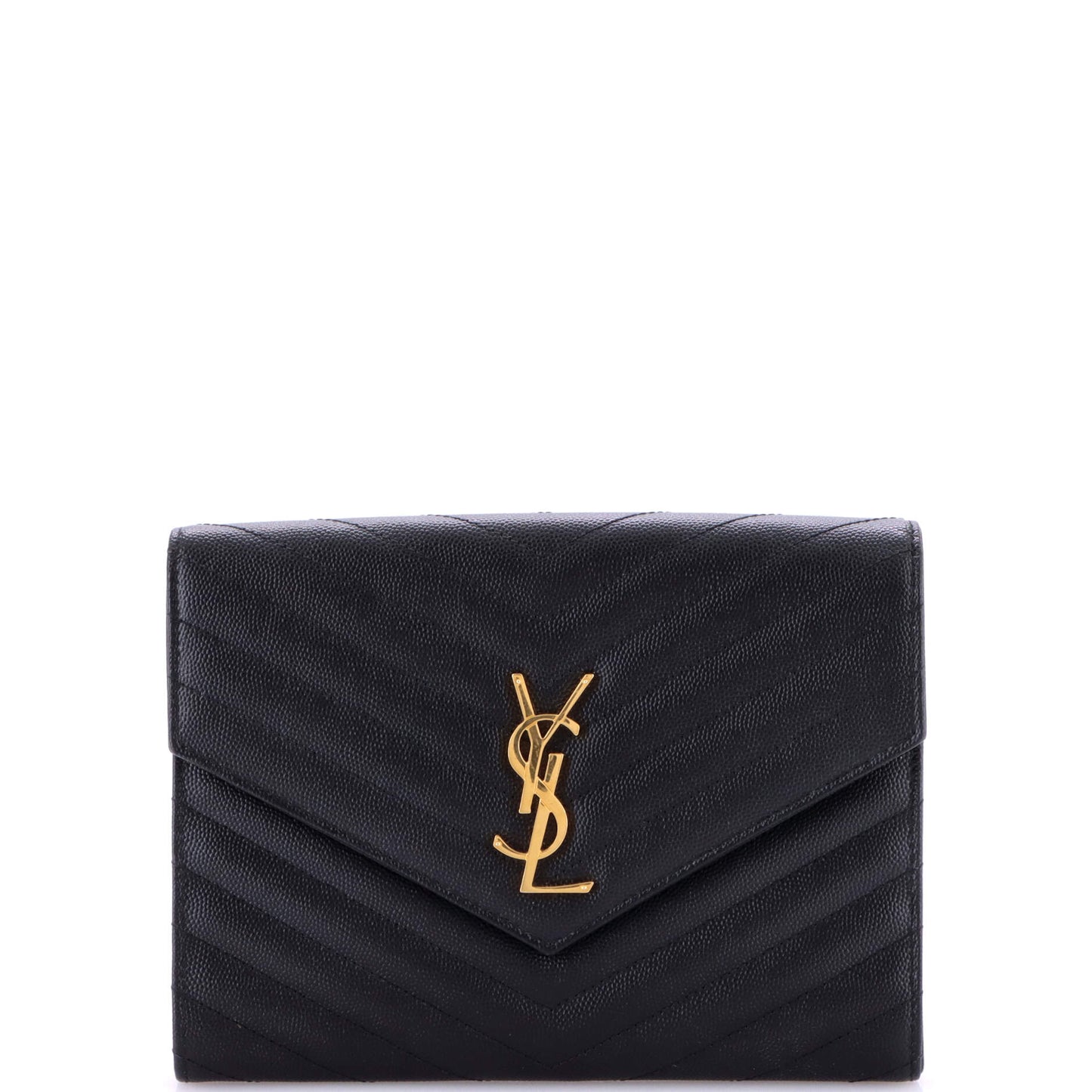 Classic Monogram Envelope Wristlet Clutch Matelasse Chevron Leather