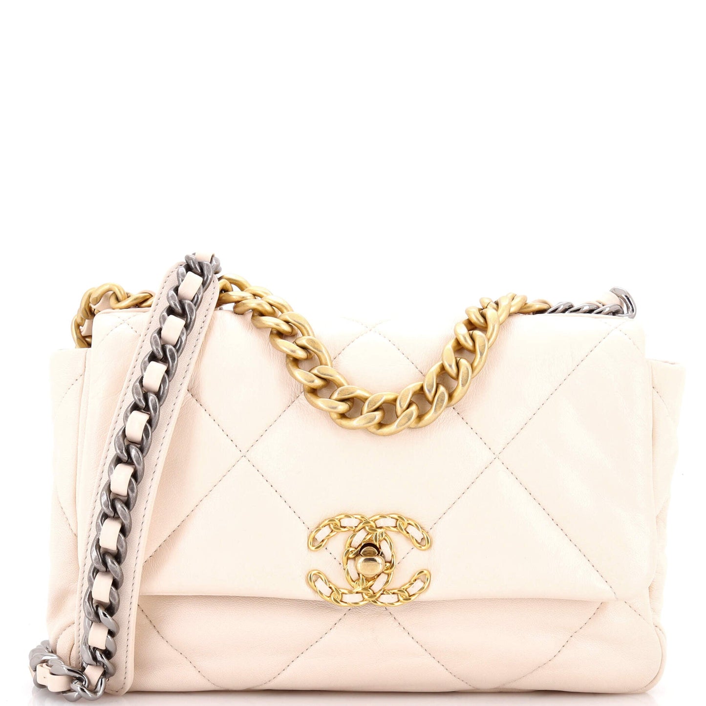 19 Flap Bag Quilted Leather Medium