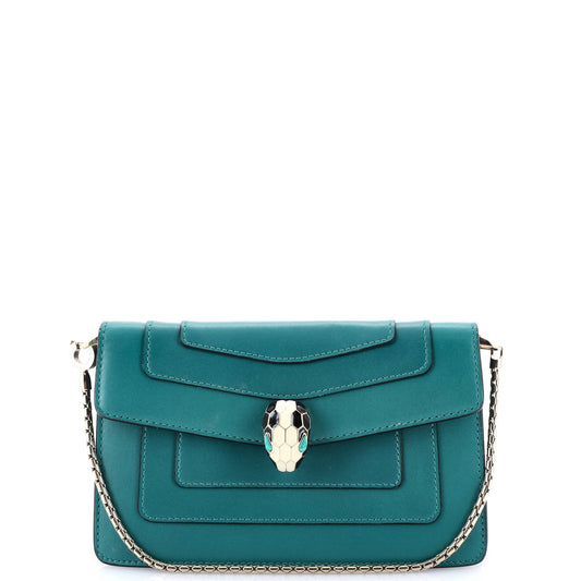 Serpenti Forever Chain Clutch Leather Mini