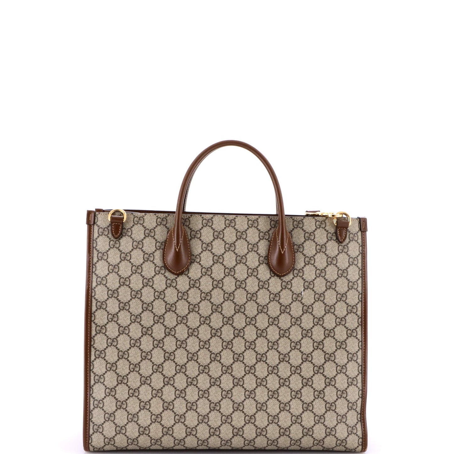 Structured Top Handle Open Tote GG Coated Canvas Medium