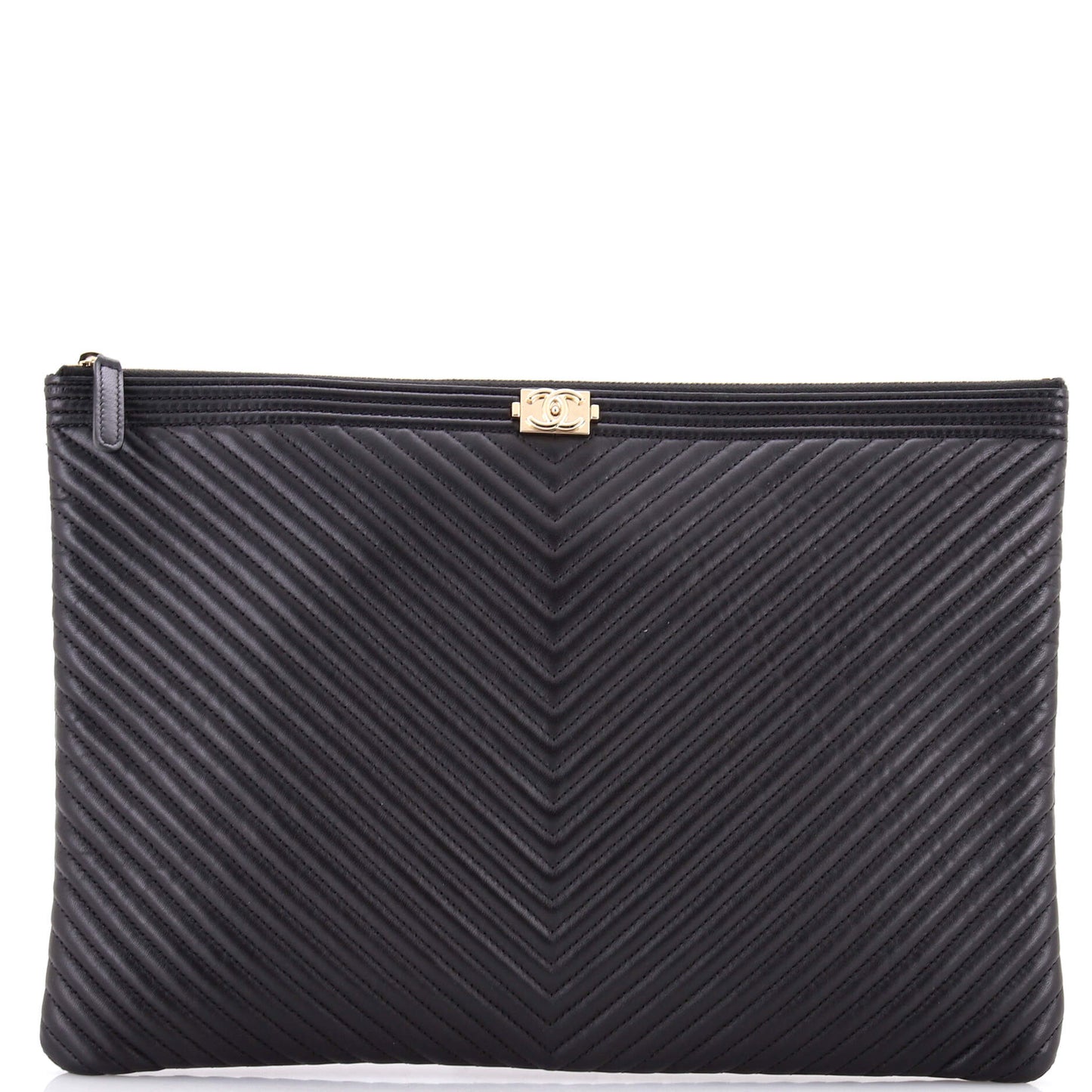 Boy O Case Clutch Chevron Lambskin Large