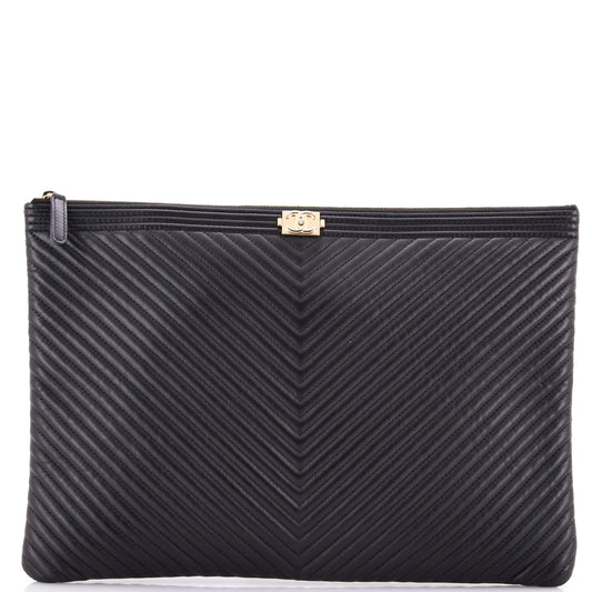 Boy O Case Clutch Chevron Lambskin Large