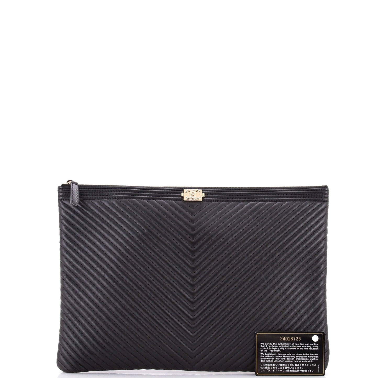 Boy O Case Clutch Chevron Lambskin Large