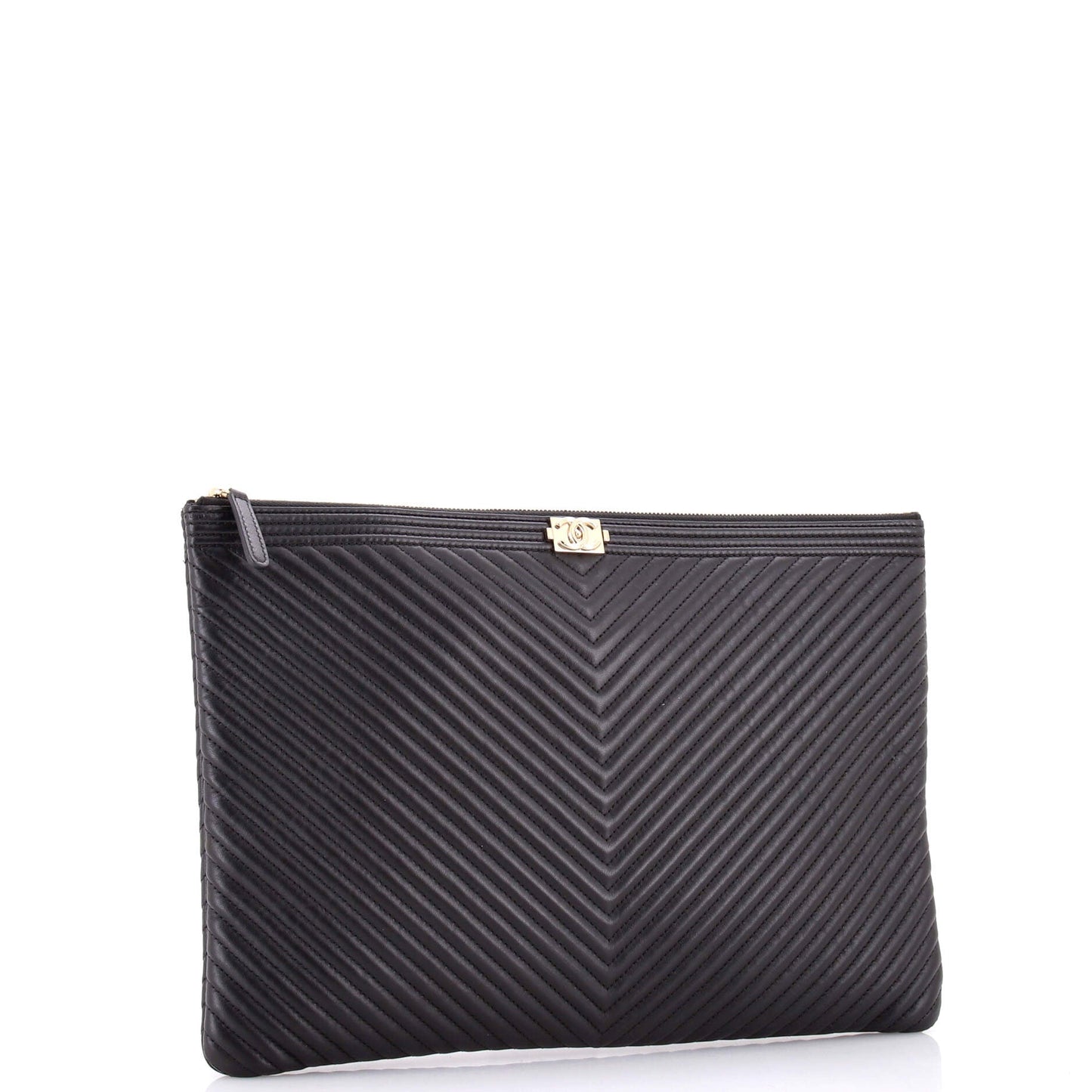 Boy O Case Clutch Chevron Lambskin Large