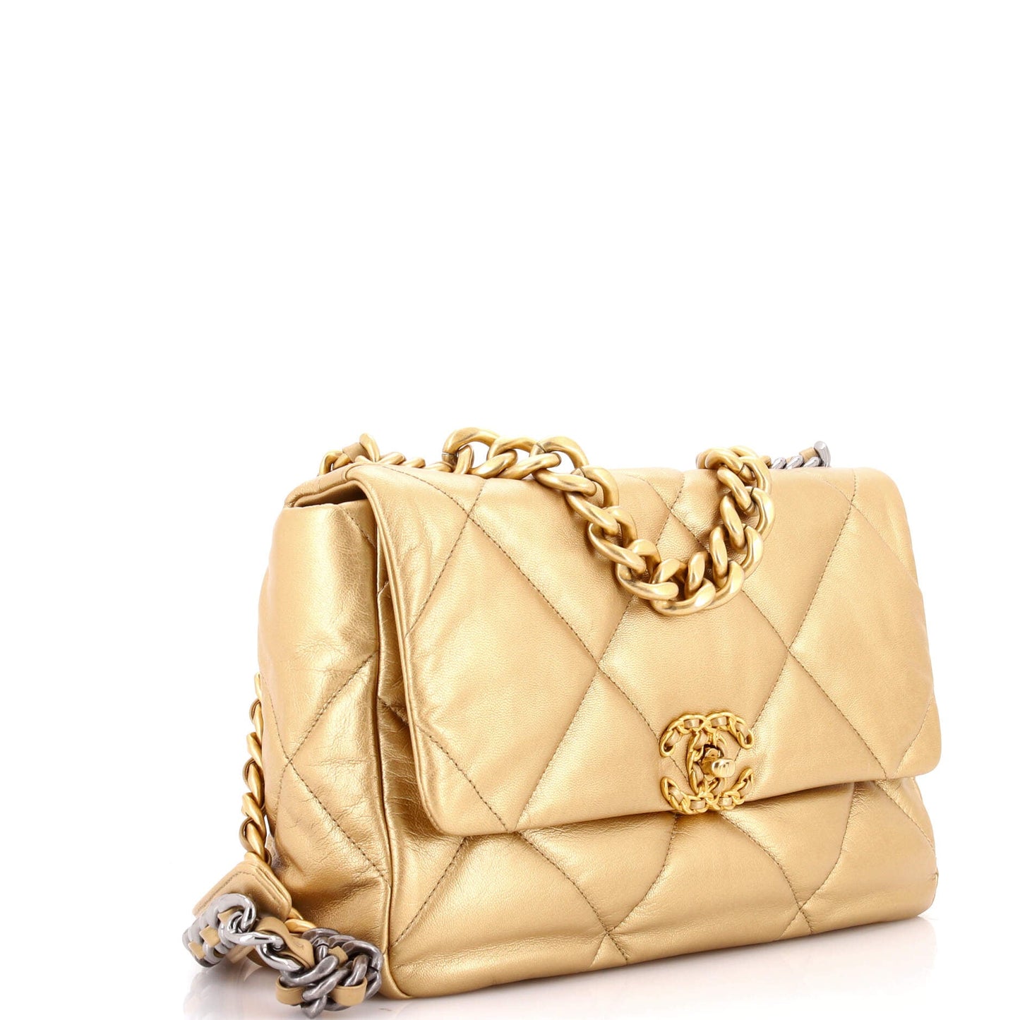 19 Flap Bag Quilted Leather Large