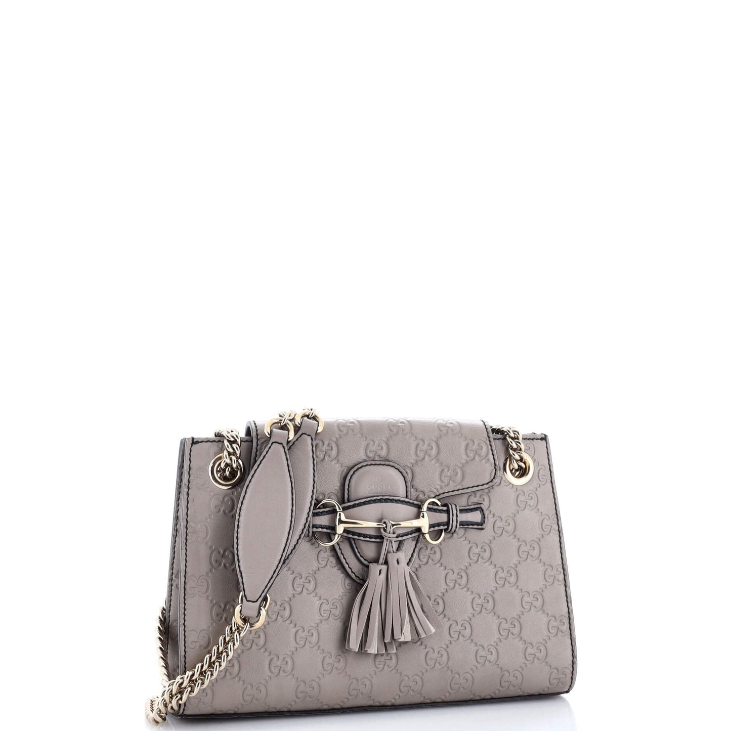 Emily Chain Flap Shoulder Bag Guccissima Leather Small