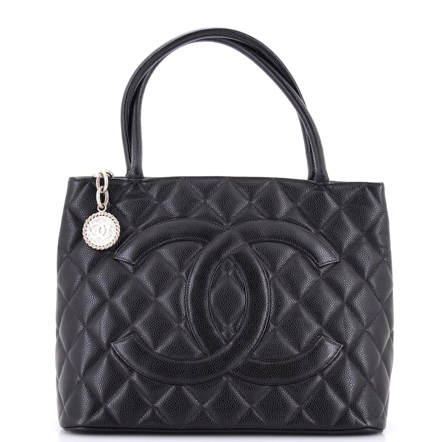 Medallion Tote Quilted Caviar
