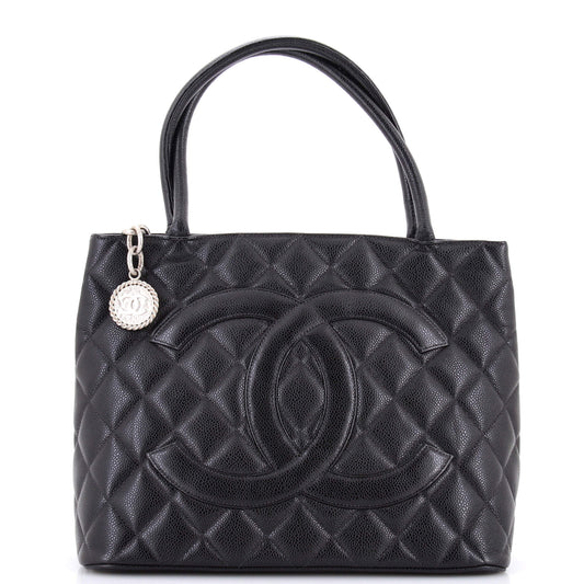 Medallion Tote Quilted Caviar
