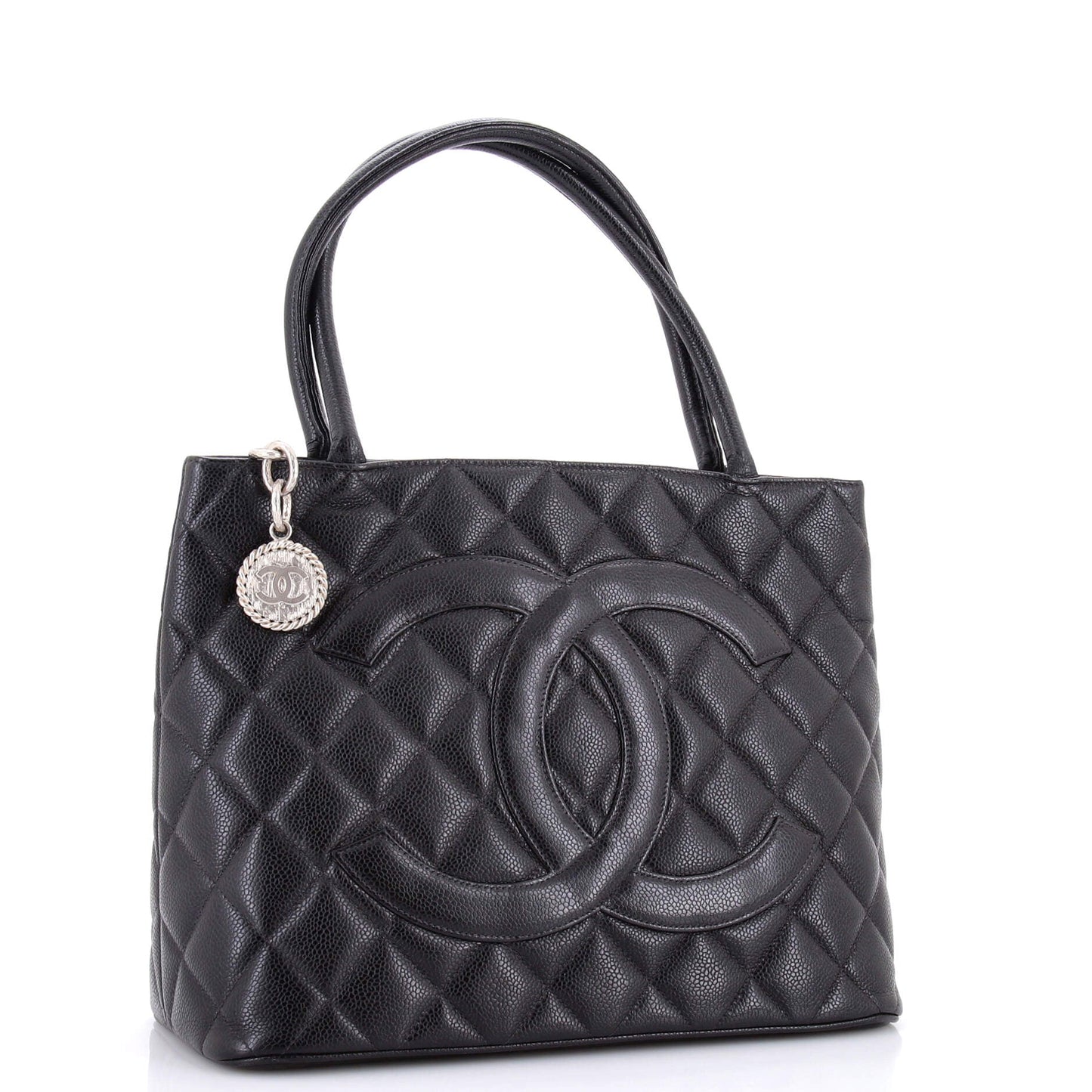 Medallion Tote Quilted Caviar