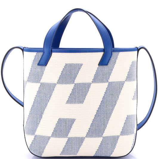 Cabas H en Biais Tote Canvas with Leather 27