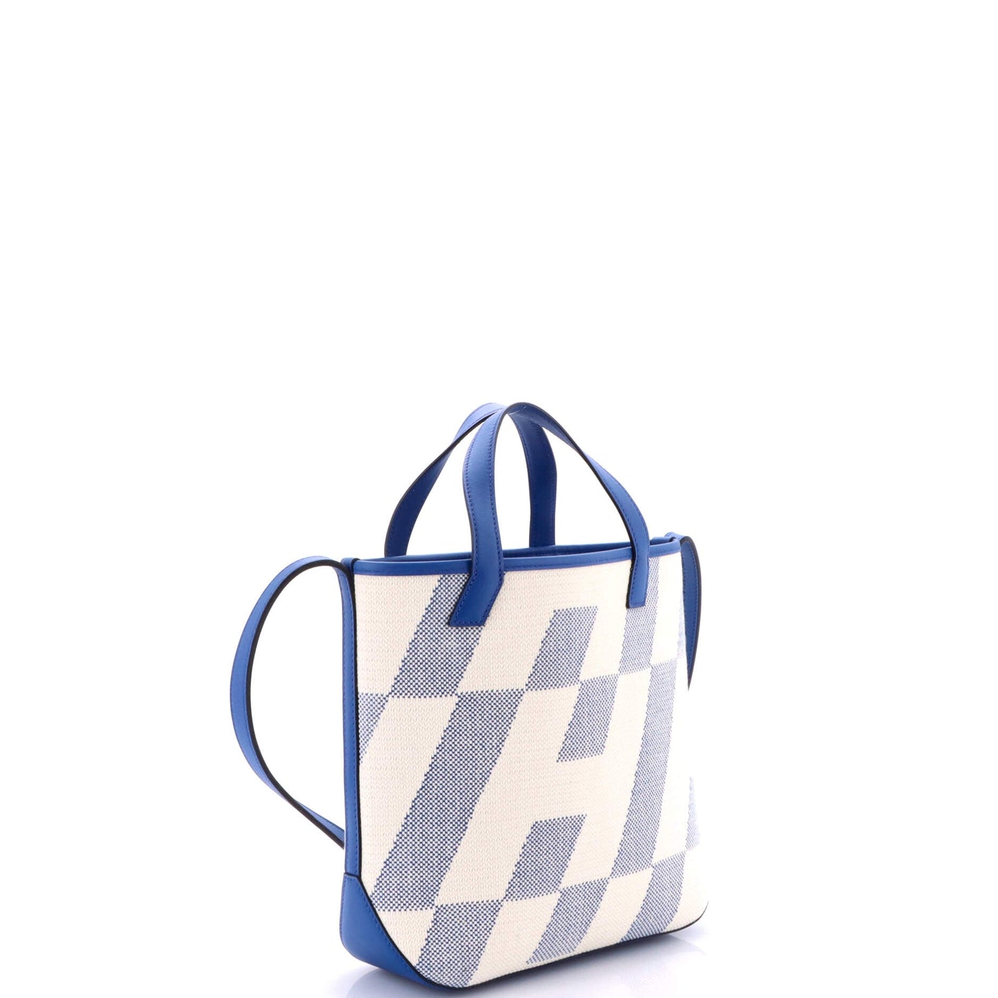 Cabas H en Biais Tote Canvas with Leather 27