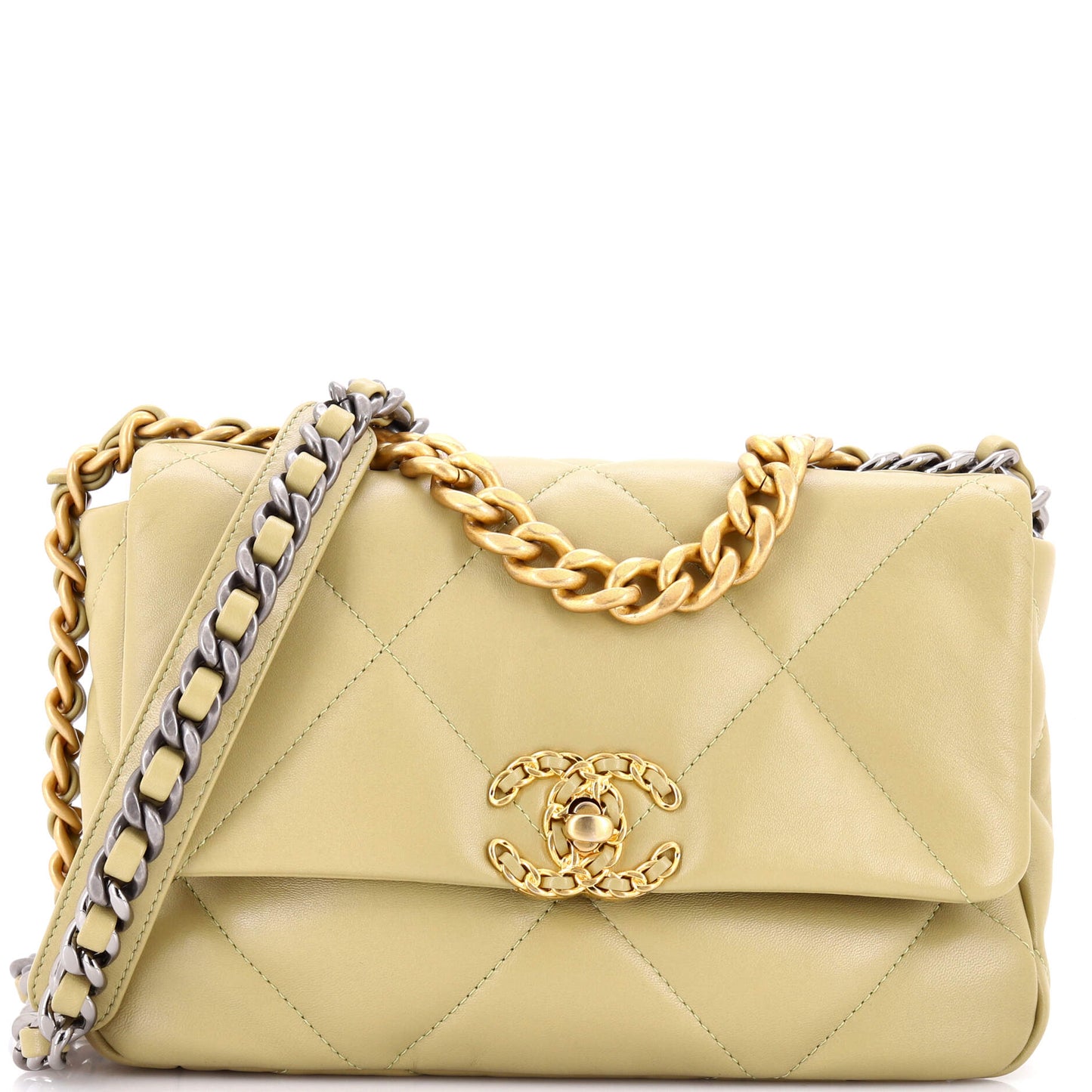 19 Flap Bag Quilted Leather Medium