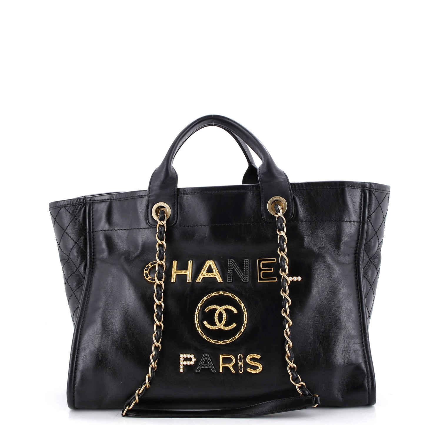 Deauville Tote Embellished Shiny Calfskin Medium