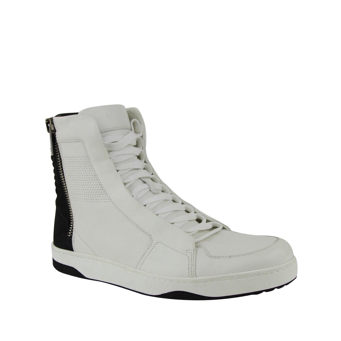 Gucci Zip Up Black / White Suede / Leather Hi Top Sneakers 386743 9072