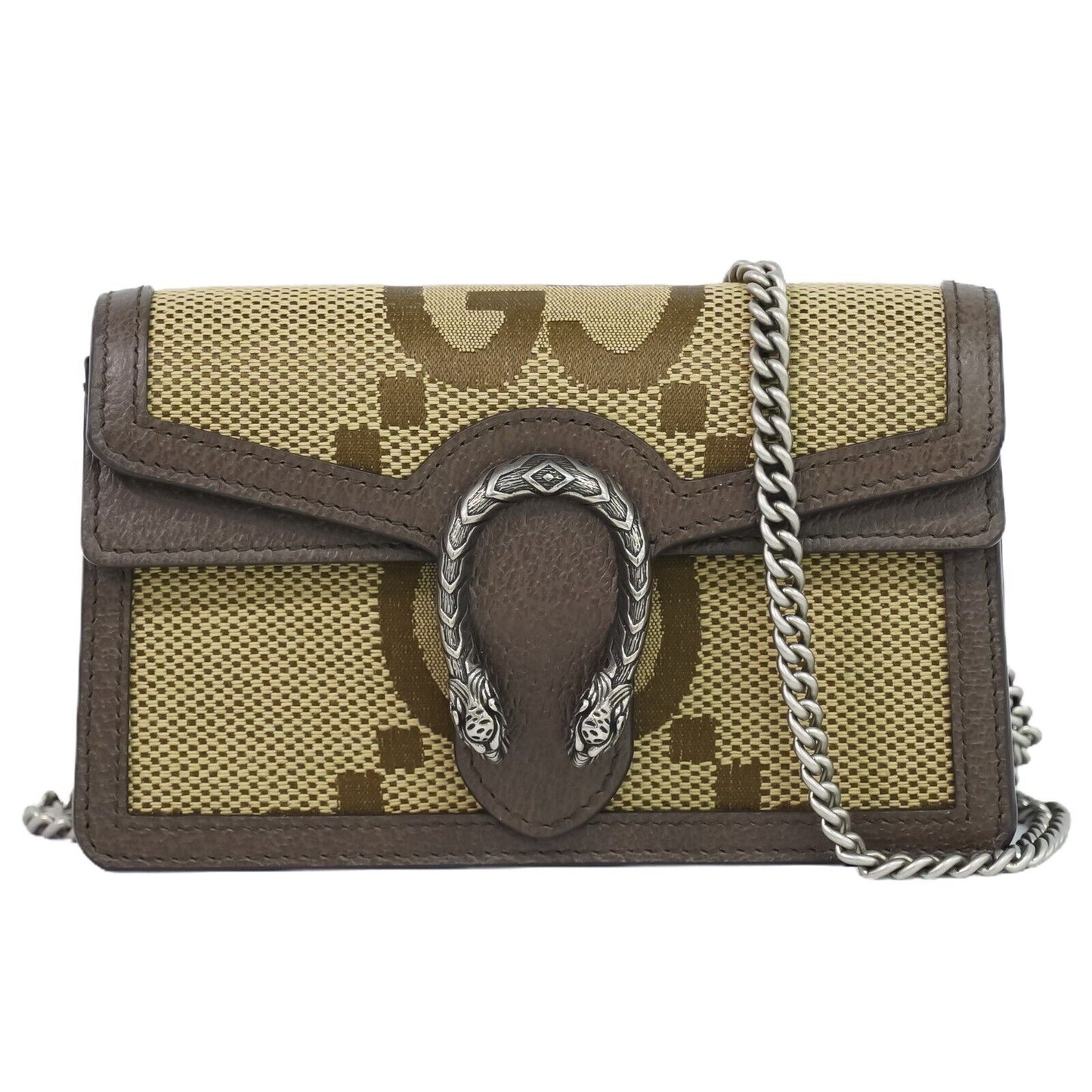 Gucci Dionysus Flap Messenger Bag Shearling Beige Canvas Crossbody Bag Bag