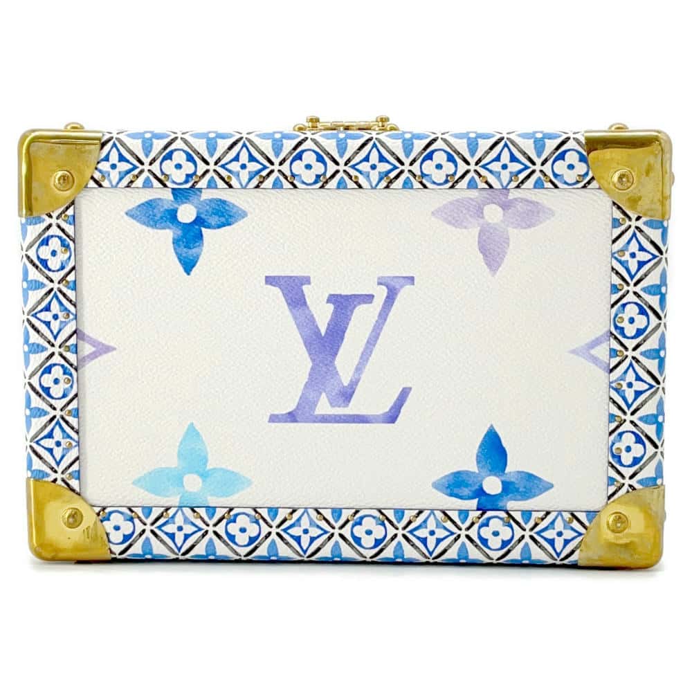 LOUIS VUITTON Coffret Tresor White/BlueM10250 Monogram Visor Pool Size 24
