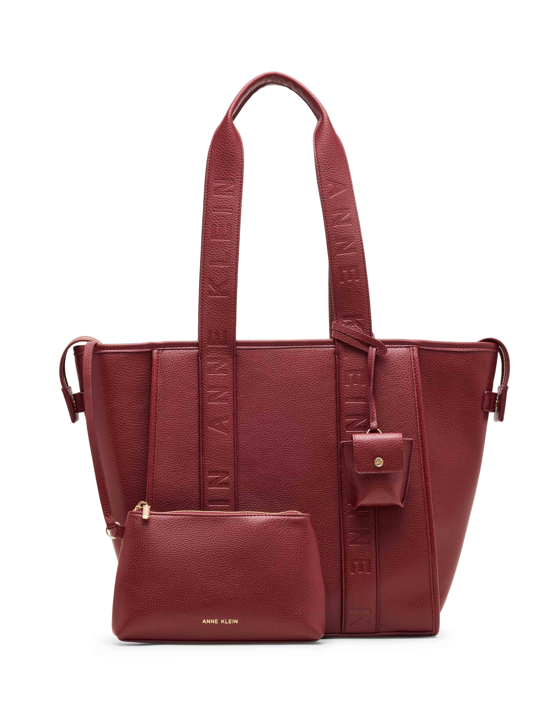 Anne Klein New Bordeaux Medium Tote with Deboss Handles