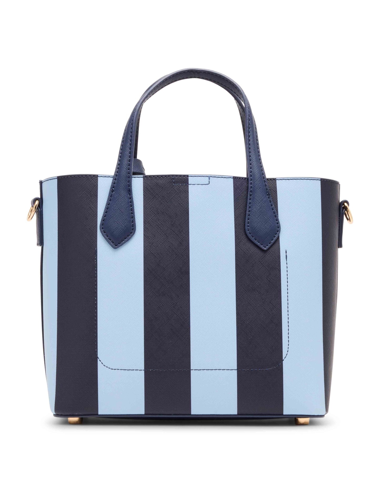 Striped Bonded Mini Tote with Convertible Strap