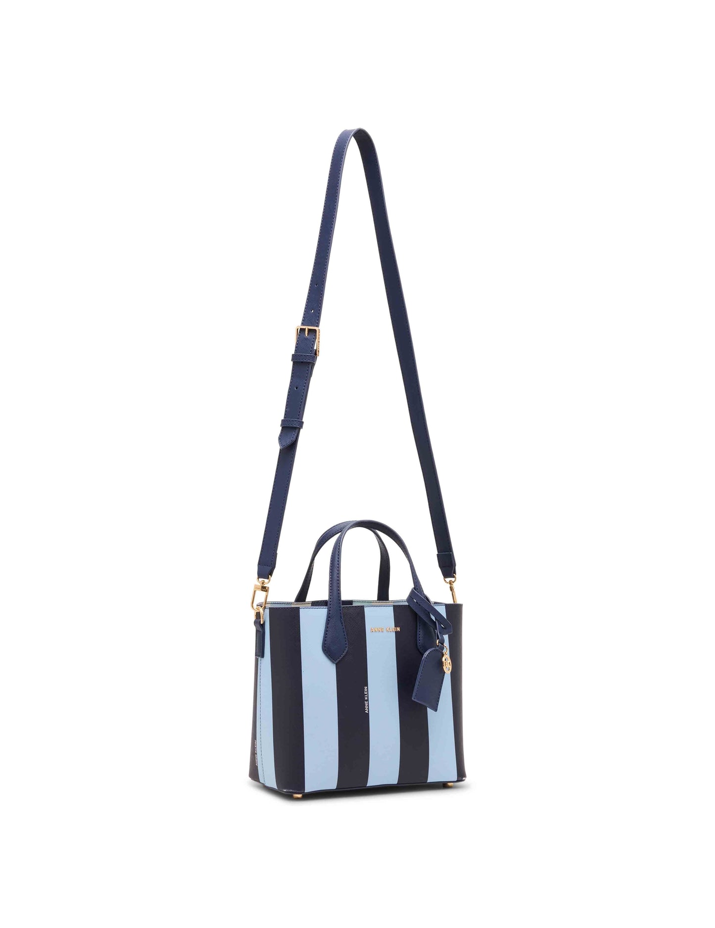 Striped Bonded Mini Tote with Convertible Strap