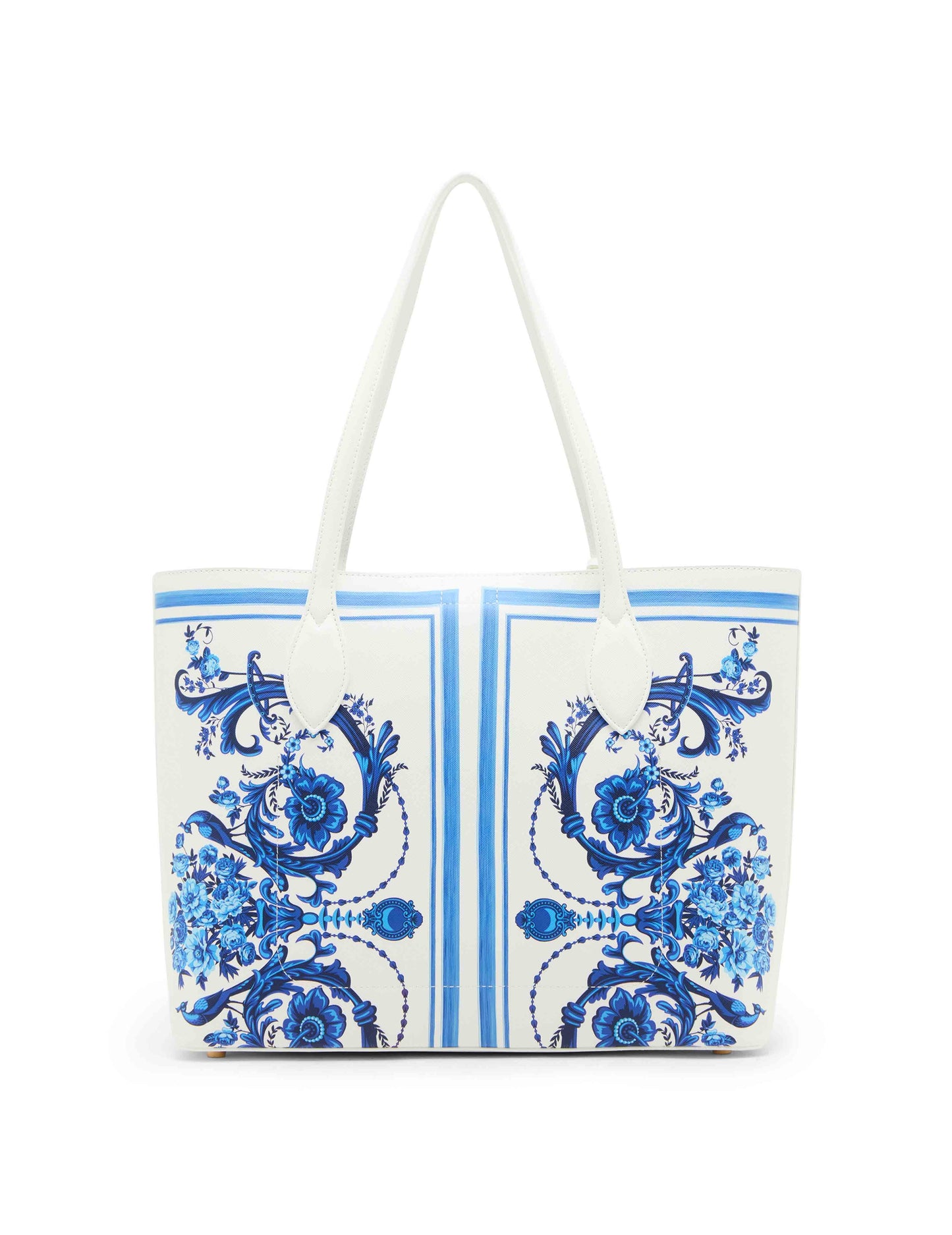 Blue Toile Bonded Large Tote