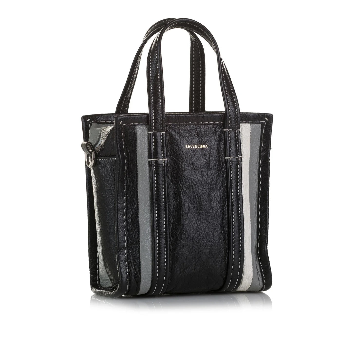 BALENCIAGA BAZAR XXS 2WAY SHOPPER LEATHER TOTE BAG