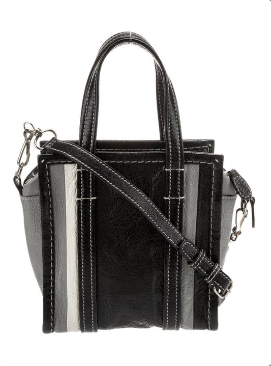 BALENCIAGA BAZAR XXS 2WAY SHOPPER LEATHER TOTE BAG