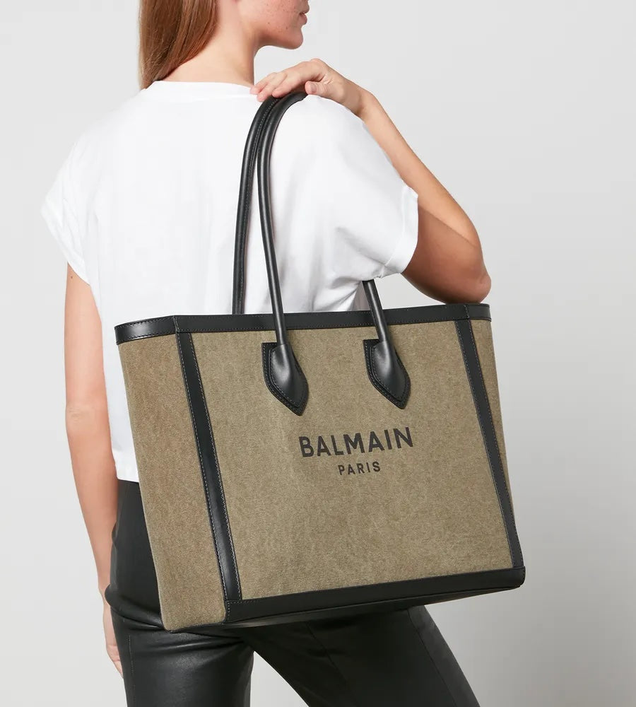 BALMAIN CANVAS B-ARMY 42 TOTE BAG