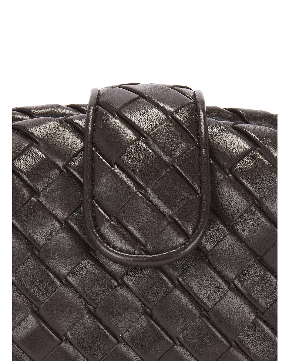 BOTTEGA VENETA LAUREN 1980 TEEN NAPPA LEATHER CLUTCH WITH CHAIN