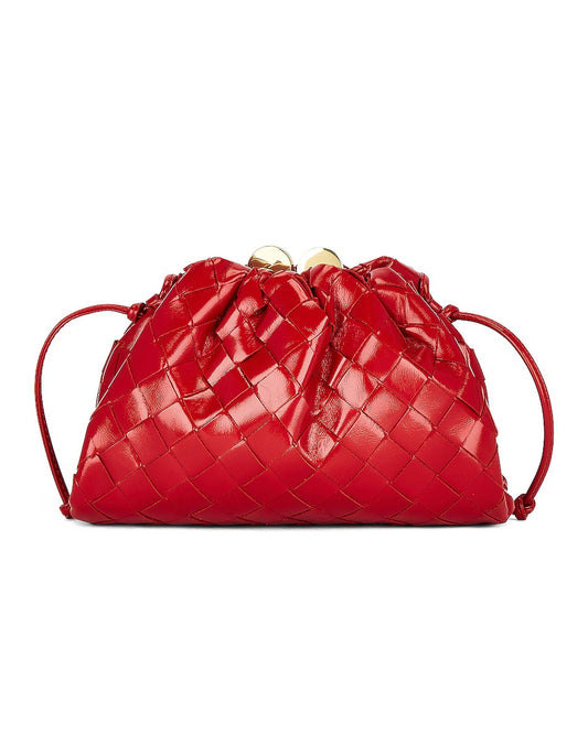 BOTTEGA VENETA MINI INTRECCIATO LEATHER CLUTCH CROSSBODY BAG