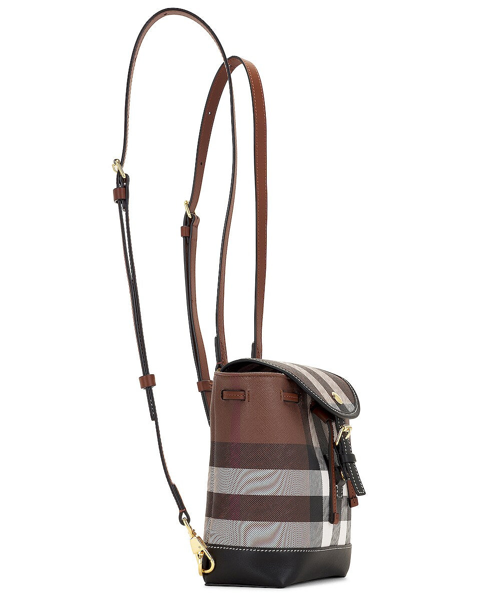 BURBERRY BROWN CHECK MICRO BACKPACK