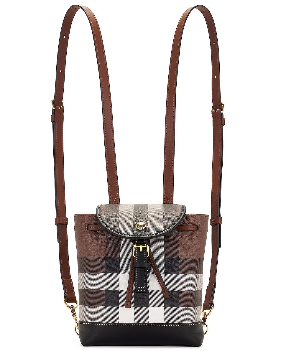 BURBERRY BROWN CHECK MICRO BACKPACK
