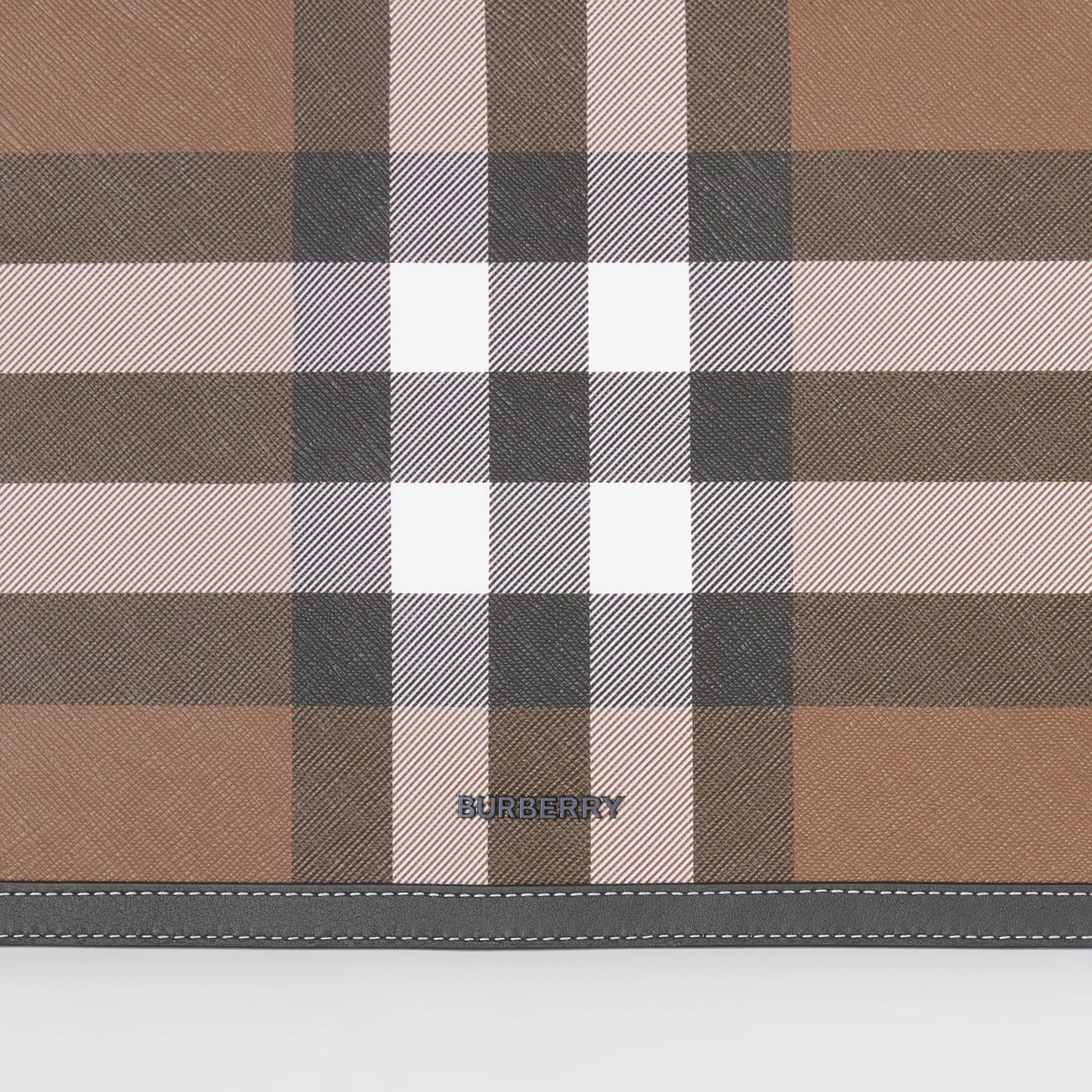 BURBERRY HOUSE CHECK & LEATHER ZIP POUCH CLUTCH